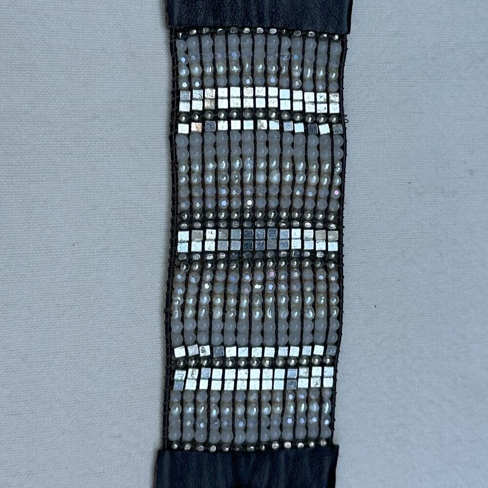 Nakamol beaded leather wrap bracelet
